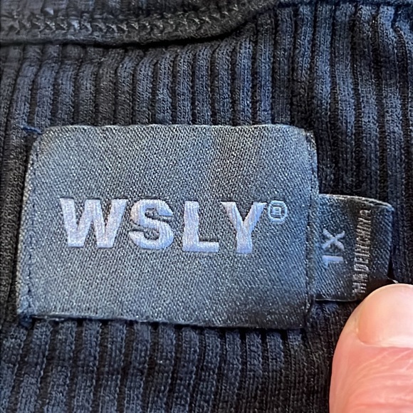 Bandier WSLY Essex Ribbed Square Neck Tank Top - Black - Picture 3 of 4